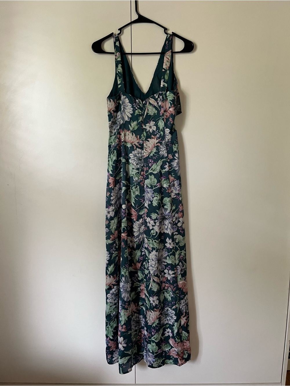 NWT ASTR the Label Dark Floral Teal Cutout Maxi Dress 🩵🖤💜 - Picture 3 of 7